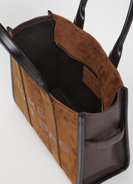 Marc Jacobs The Large Tote shopper van suède - detail 4 cognac