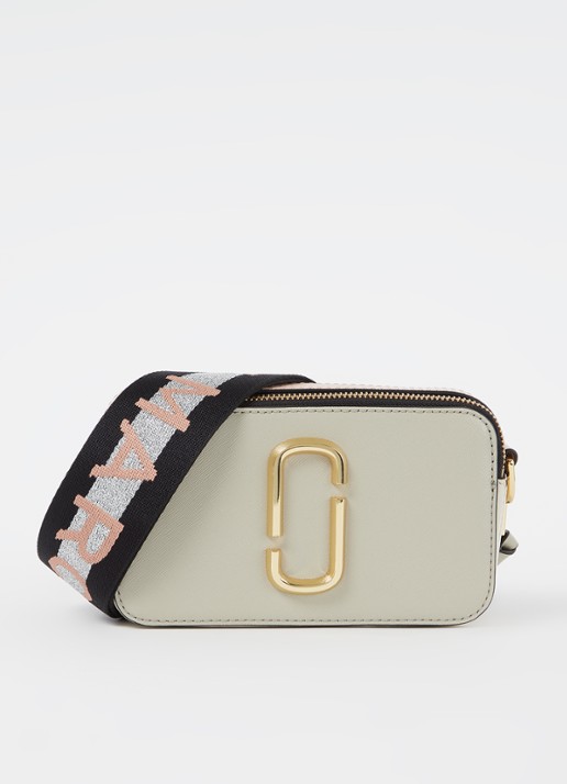 Marc Jacobs The Logo Strap Snapshot cameratas van leer - voorkant 5 ivoor