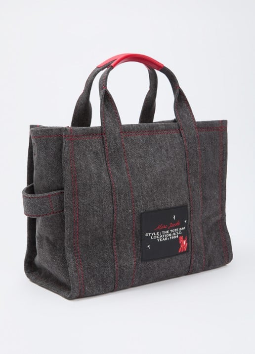 Marc Jacobs The Medium Tote handtas met logo - achterkant 2 antraciet