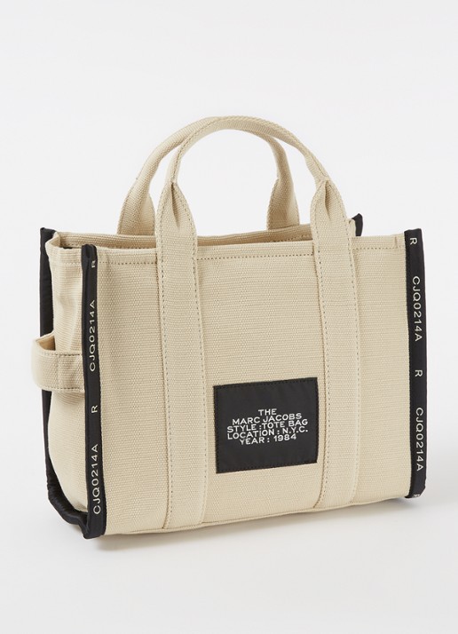 Marc Jacobs The Medium Tote handtas van canvas - achterkant 6 creme