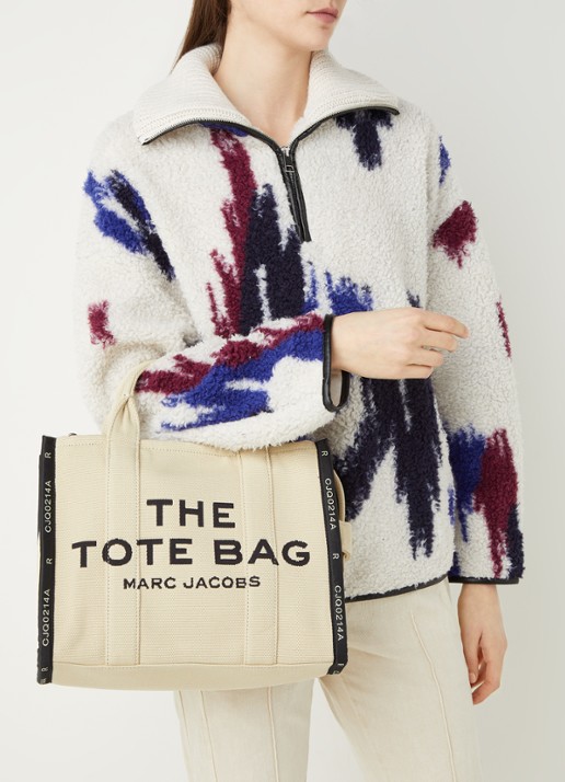 Marc Jacobs The Medium Tote handtas van canvas - voorkant 5 creme
