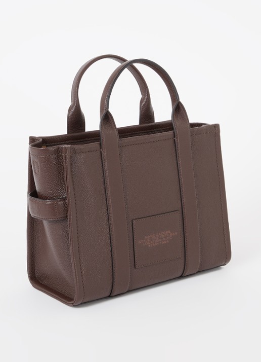 Marc Jacobs The Medium Tote handtas van leer met logo - achterkant bruin