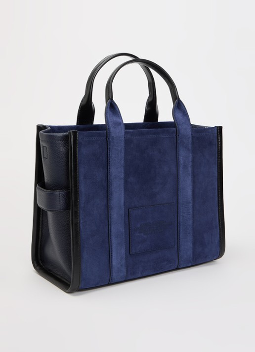 Marc Jacobs The Medium Tote handtas van suède met afneembare schouderriem - achterkant 6 donkerblauw