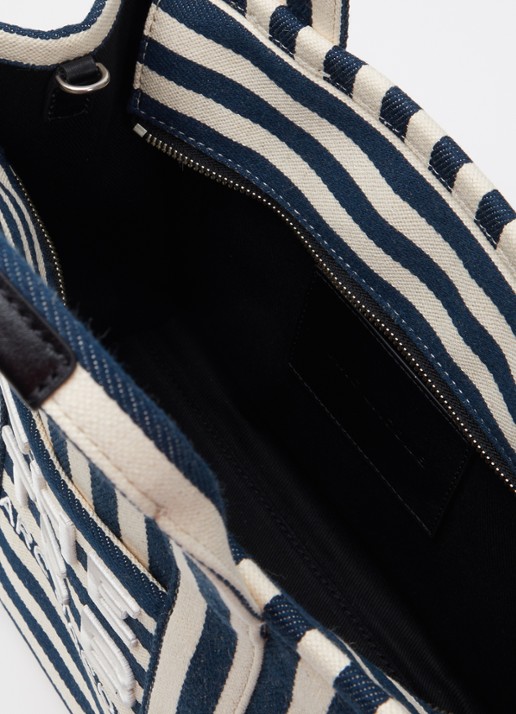 Marc Jacobs The Medium Tote schoudertas van canvas met leren details - detail 3 donkerblauw