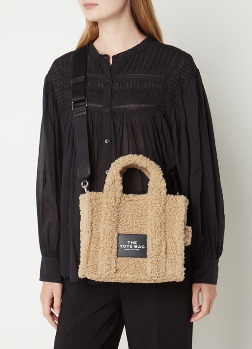 Marc Jacobs The Mini Tote handtas van teddy - voorkant 2 beige