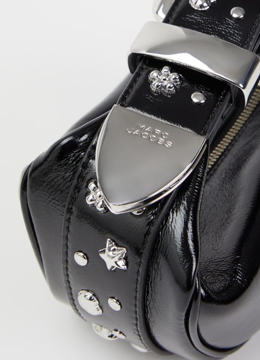 Marc Jacobs The Party handtas van lamsleer met lakfinish en studs - detail 4 zwart