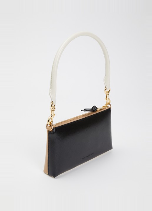 Marc Jacobs The Pochette schoudertas van leer met logo - achterkant 4 camel