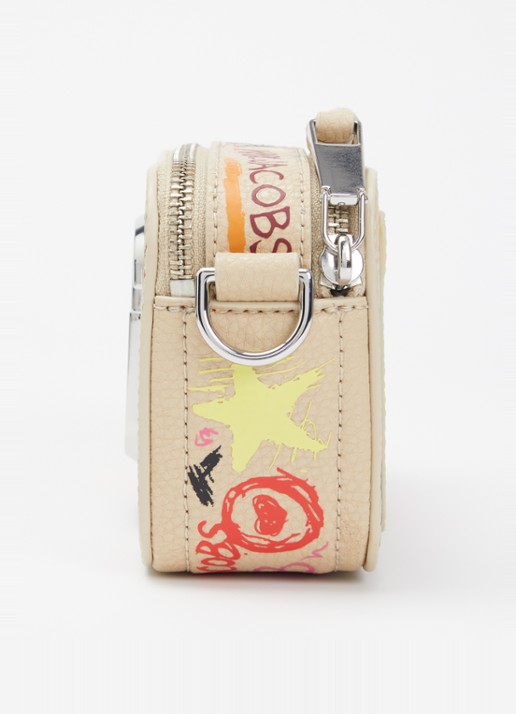 Marc Jacobs The Punk Scribble Snapshot crossbodytas van leer - detail 3 khaki