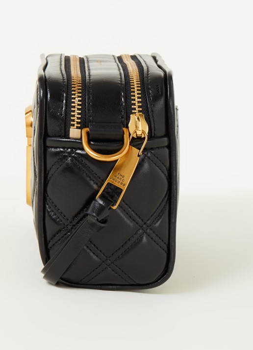 Marc Jacobs The Quilted Softshot 21 cameratas van leer - detail 2 zwart