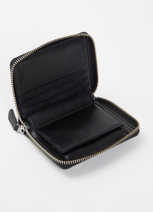 Marc Jacobs The Slim Compact ritsportemonnee van leer - voorkant 3 zwart