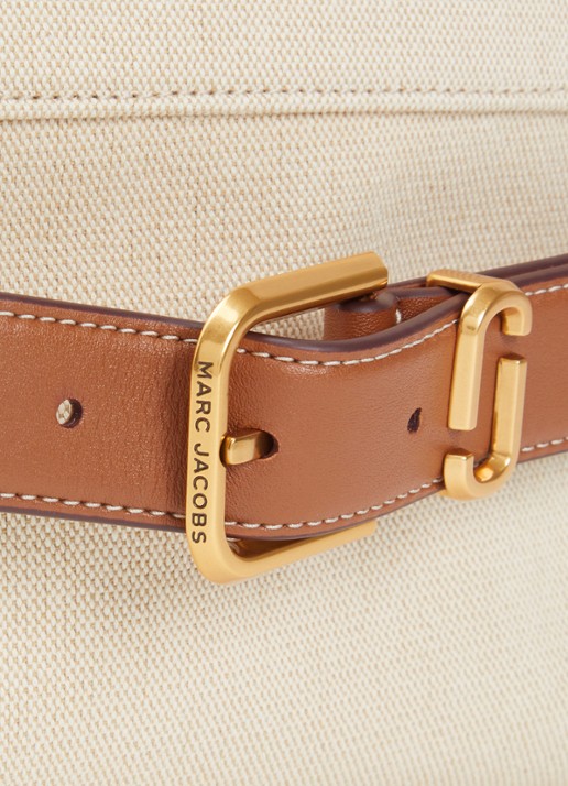 Marc Jacobs The Small Dakota Satchel handtas van canvas met leren details - detail 6 beige