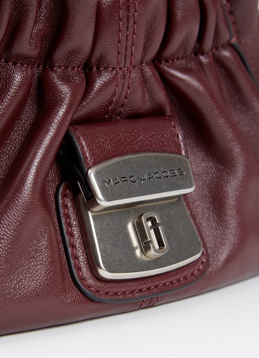 Marc Jacobs The Small Satchel handtas van lamsleer met afneembare schouderriem - detail 3 aubergine