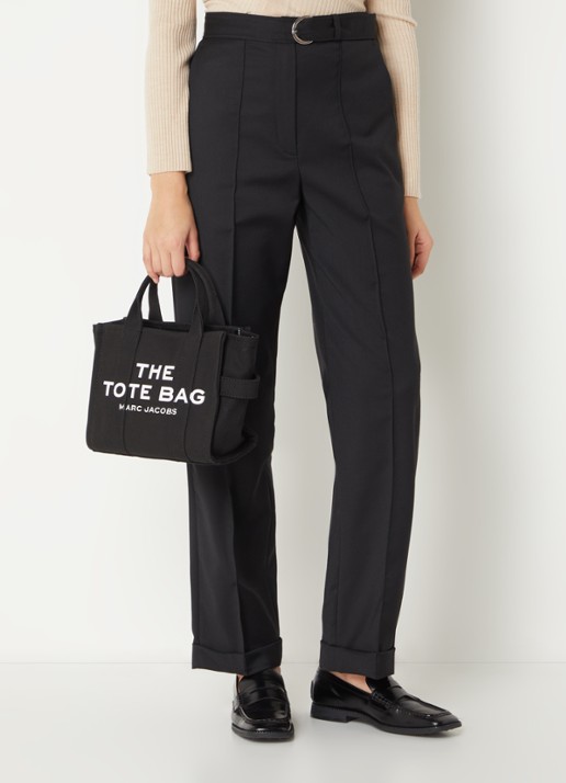 Marc Jacobs The Small Tote handtas van canvas met afneembare schouderriem - voorkant 7 zwart
