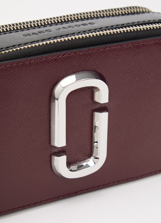 Marc Jacobs The Snapshot crossbodytas van leer met afneembare schouderriem - detail 5 bordeauxrood