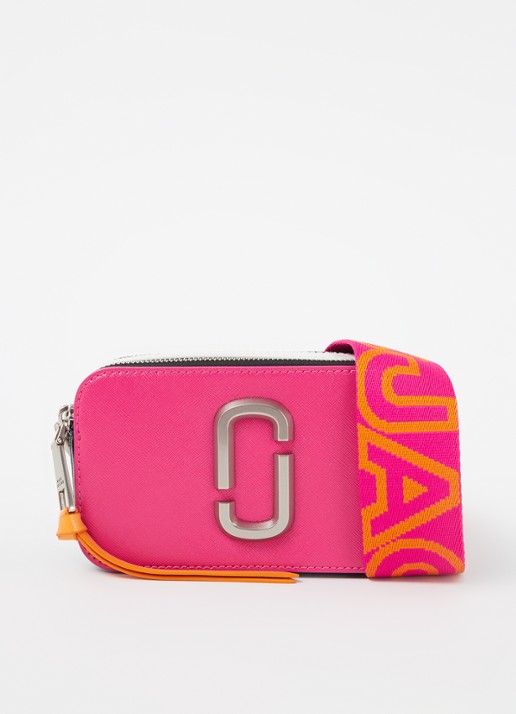 Marc Jacobs The Snapshot crossbodytas van leer - voorkant 4 donkerroze