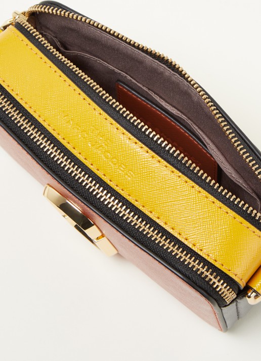 Marc Jacobs The Snapshot crossbodytas van leer - detail bruin