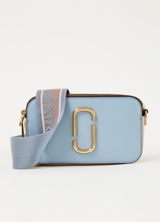 Marc Jacobs The Snapshot crossbodytas van leer - voorkant 5 blauw