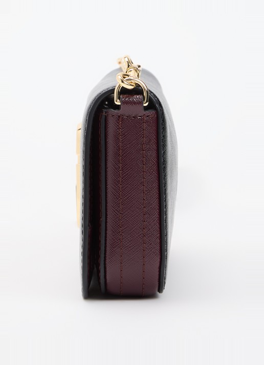 Marc Jacobs The Snapshot Wallet On Chain clutch van lakleer met afneembare schouderriem - detail 4 zwart