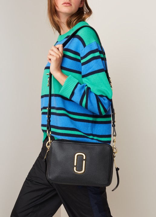 Marc Jacobs The Softshot 27 crossbodytas van leer - voorkant 4 zwart
