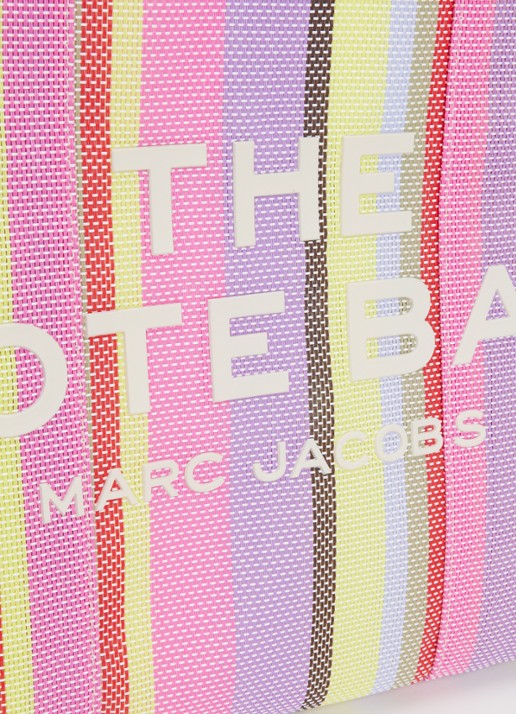 Marc Jacobs The Stripe Large Tote shopper met leren details en streepprint - detail 6 multicolor