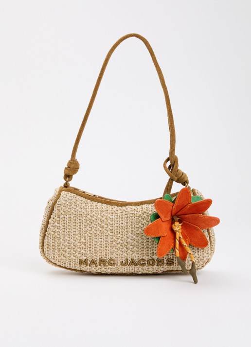Marc Jacobs The Summer Woven Charm schoudertas met tasbedel - voorkant metallic