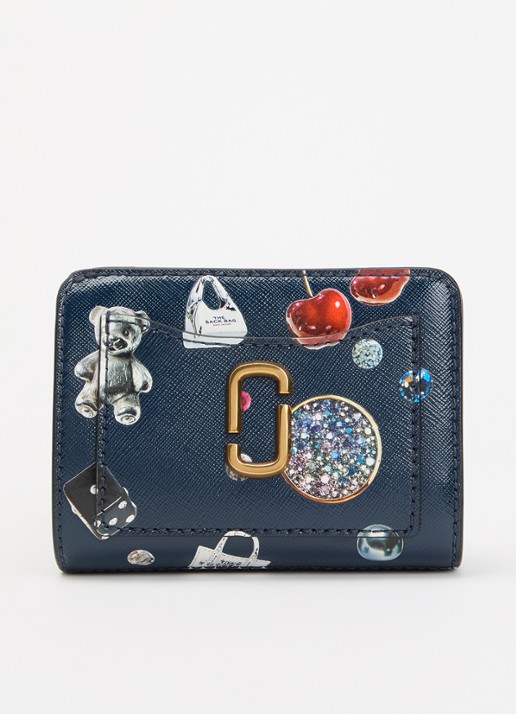 Marc Jacobs The Trinket Utility Snapshot Mini portemonnee van leer met print