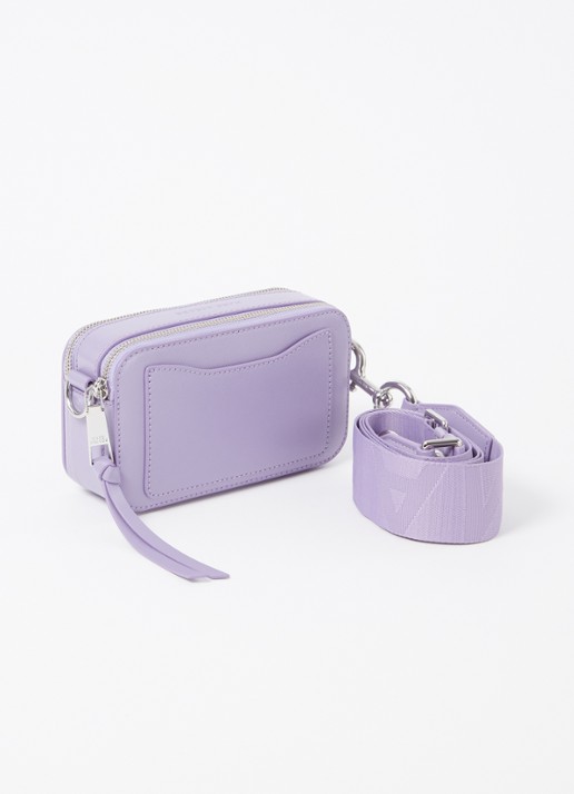 Marc Jacobs The Utility Snapshot crossbodytas van leer met logo - achterkant lila