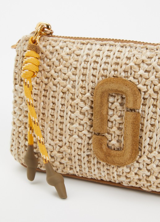 Marc Jacobs The Wristlet clutch van raffia met suède details - detail 4 camel