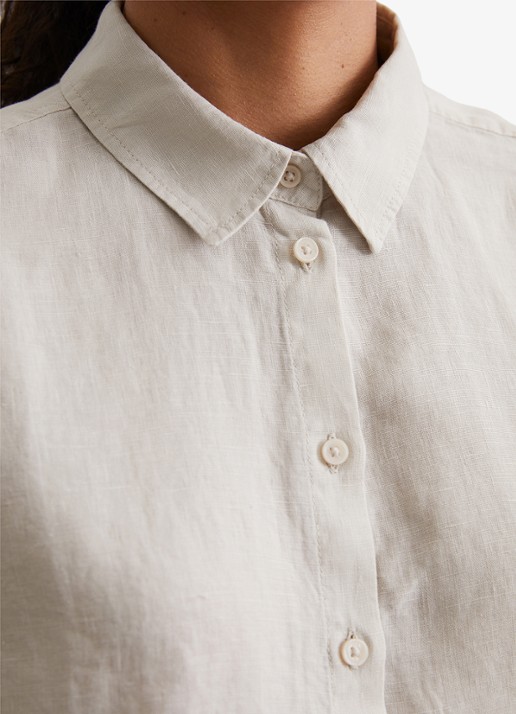 Marc O'Polo Blouse met kraag - detail 3 gebroken wit