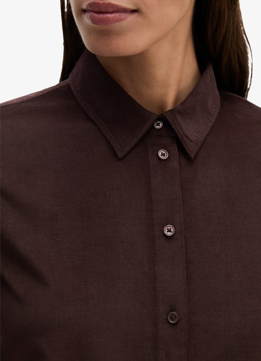 Marc O'Polo Blouse met kraag - detail 4 aubergine