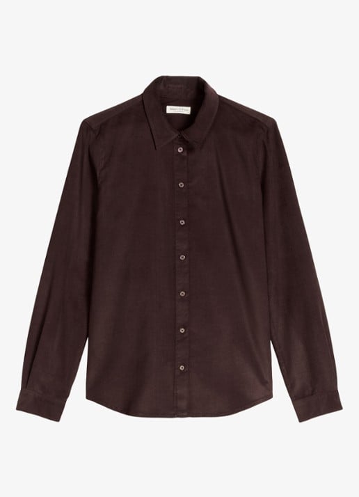 Marc O'Polo Blouse met kraag - voorkant aubergine