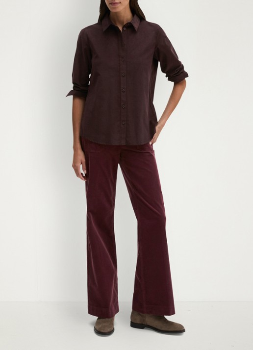 Marc O'Polo Blouse met kraag - voorkant 2 aubergine