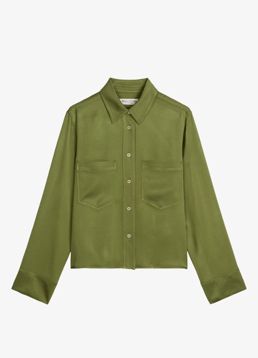 Marc O'Polo Blouse met opgestikte borstzakken  - voorkant 4 shaded fern / groen
