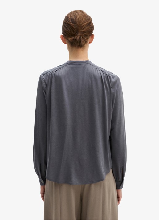 Marc O'Polo Blouse met ronde hals - achterkant 5 grijs