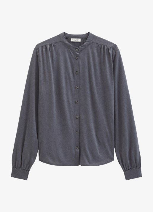Marc O'Polo Blouse met ronde hals - voorkant grijs