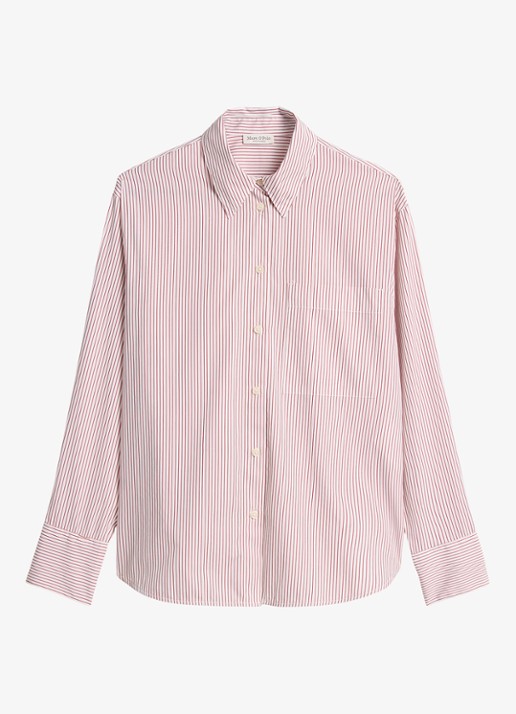 Marc O'Polo Blouse met streepprint - voorkant 2 rood