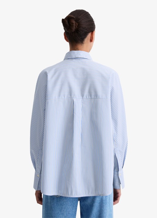 Marc O'Polo Blouse met streepprint - achterkant lichtblauw
