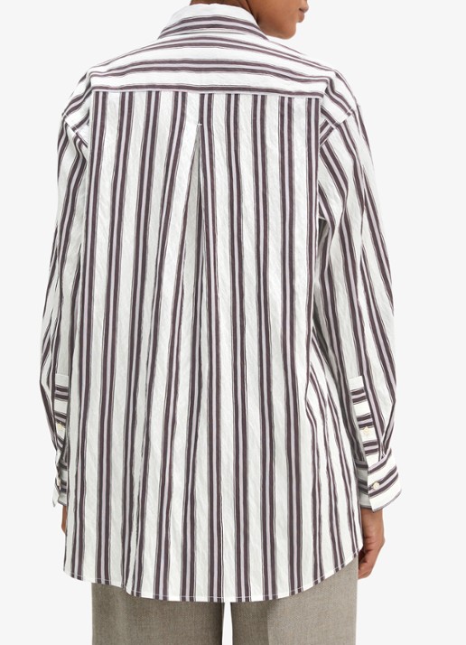 Marc O'Polo Blouse met streepprint - achterkant 3 bruin