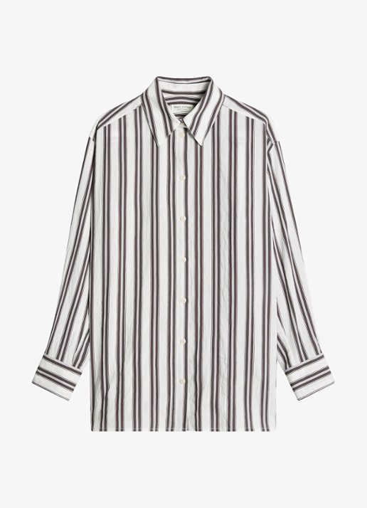 Marc O'Polo Blouse met streepprint - voorkant 4 bruin