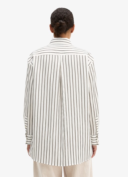 Marc O'Polo Blouse met streepprint - achterkant 3 middengrijs