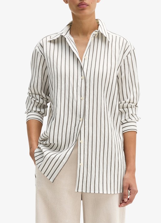 Marc O'Polo Blouse met streepprint - detail middengrijs