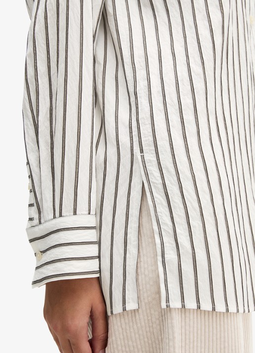 Marc O'Polo Blouse met streepprint - detail 2 middengrijs