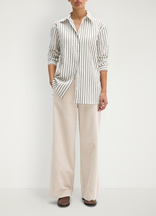 Marc O'Polo Blouse met streepprint - voorkant 5 middengrijs