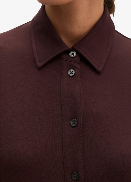 Marc O'Polo Blouse met stretch - detail 5 aubergine