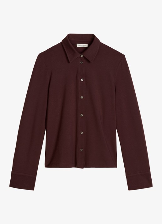 Marc O'Polo Blouse met stretch - voorkant aubergine