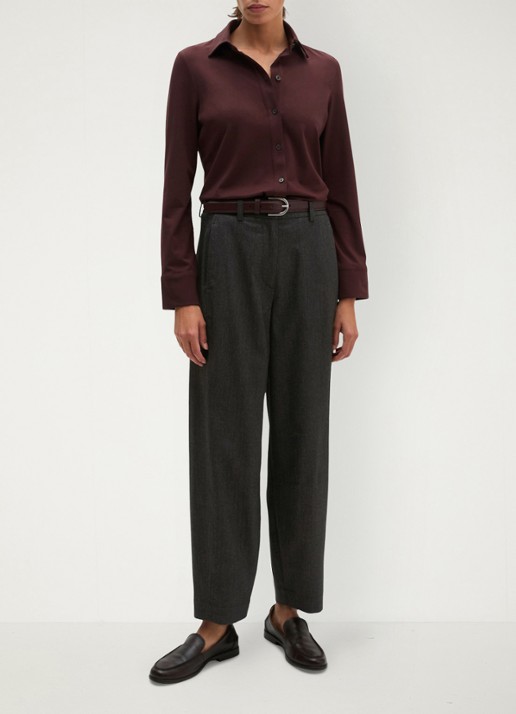 Marc O'Polo Blouse met stretch - voorkant 2 aubergine