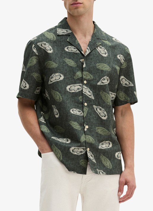Marc O'Polo Blouse van katoen en linnen met print