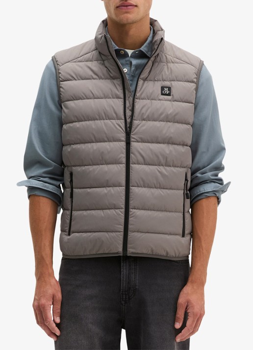 Marc O'Polo Bodywarmer met logoborduring - detail 4 lichtgrijs