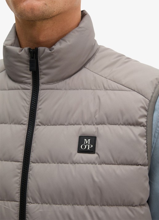 Marc O'Polo Bodywarmer met logoborduring - detail 5 lichtgrijs