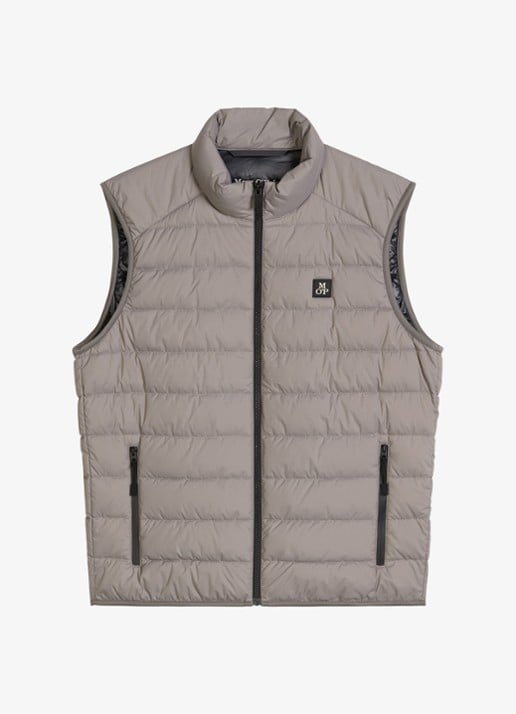 Marc O'Polo Bodywarmer met logoborduring - voorkant 2 lichtgrijs